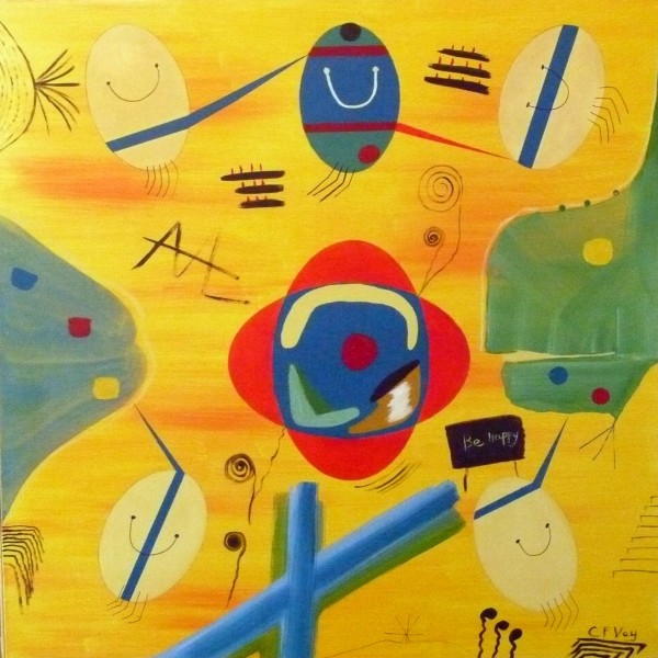 Be happy 100x100cms 2004