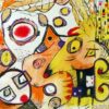 Composición con caras y ojos